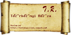 Tárkányi Róza névjegykártya