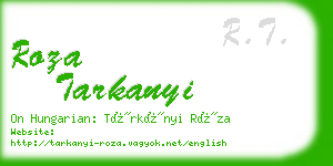 roza tarkanyi business card